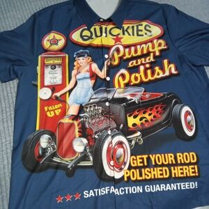 Blue and Red Casual Button Down Shirt